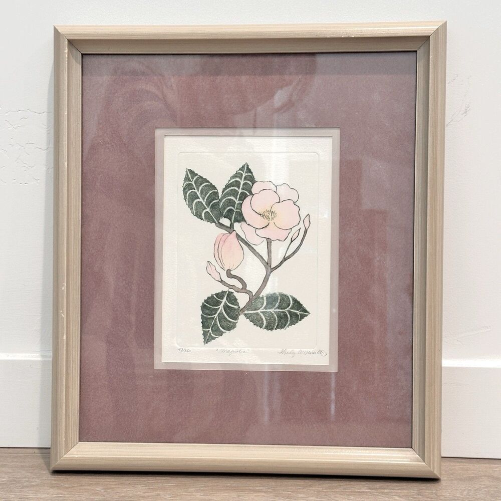 Shirley Hines Floral Framed Botanical Art Limited Edition Still Life Signed